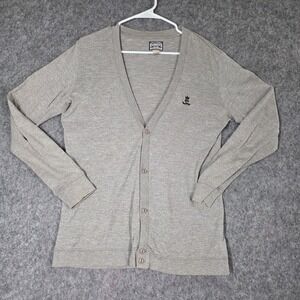 Diesel Tricot Cardigan Sweater Gray V-Neck Button Cotton Granpacore Mens Medium